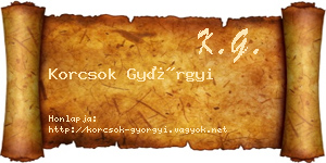 Korcsok Györgyi névjegykártya