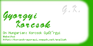 gyorgyi korcsok business card